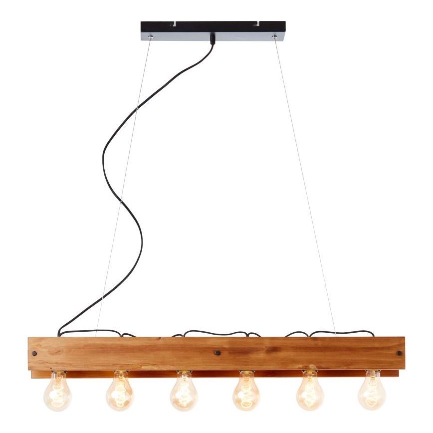 Brilliant - Lampadario a sospensione con filo CALANDRA 6xE27/42W/230V pino