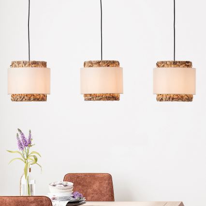 Brilliant - Lampadario a sospensione con filo WATERLILLY 3xE27/60W/230V color crema