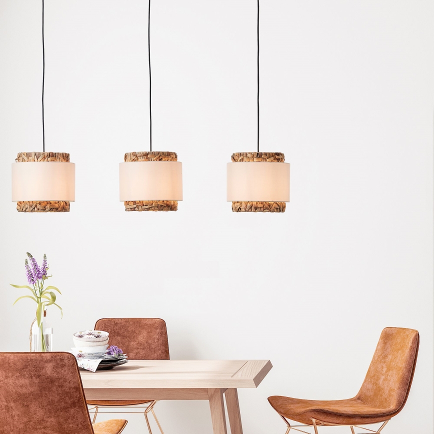Brilliant - Lampadario a sospensione con filo WATERLILLY 3xE27/60W/230V color crema