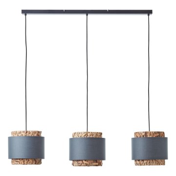 Brilliant - Lampadario a sospensione con filo WATERLILLY 3xE27/60W/230V grigio