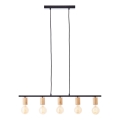 Brilliant - Lampadario a sospensione KERRY su cavo 5xE27/40W/230V nero/bambù