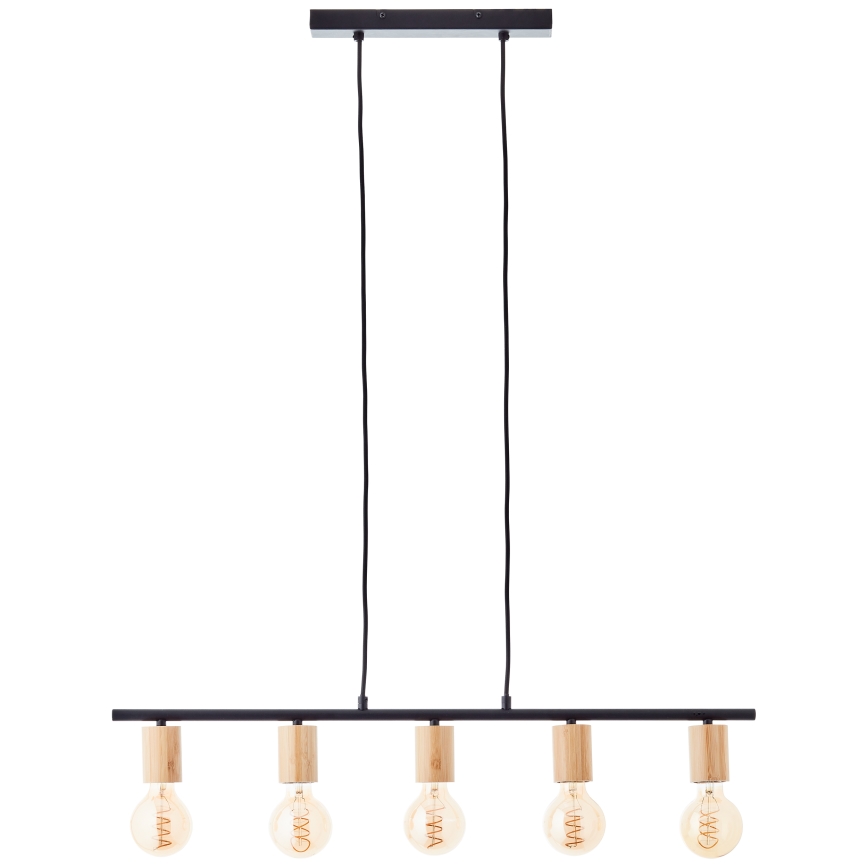 Brilliant - Lampadario a sospensione KERRY su cavo 5xE27/40W/230V nero/bambù