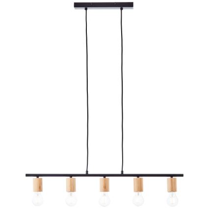Brilliant - Lampadario a sospensione KERRY su cavo 5xE27/40W/230V nero/bambù