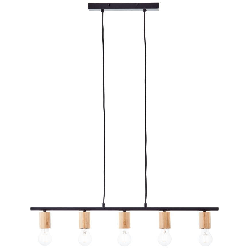 Brilliant - Lampadario a sospensione KERRY su cavo 5xE27/40W/230V nero/bambù
