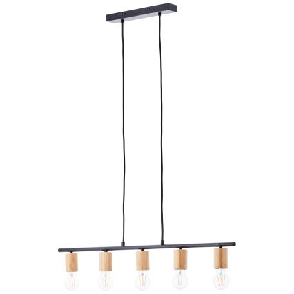 Brilliant - Lampadario a sospensione KERRY su cavo 5xE27/40W/230V nero/bambù
