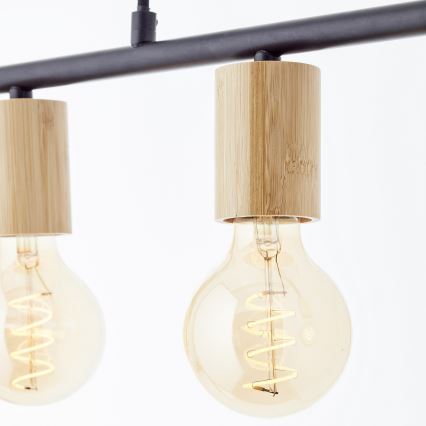 Brilliant - Lampadario a sospensione KERRY su cavo 5xE27/40W/230V nero/bambù