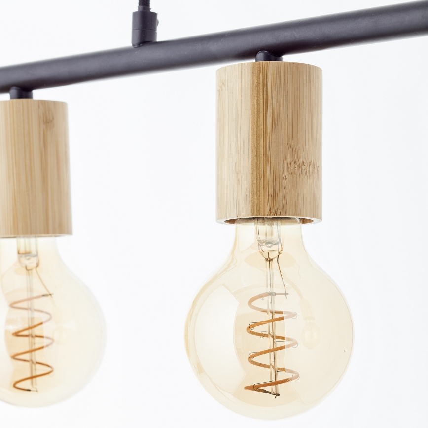 Brilliant - Lampadario a sospensione KERRY su cavo 5xE27/40W/230V nero/bambù