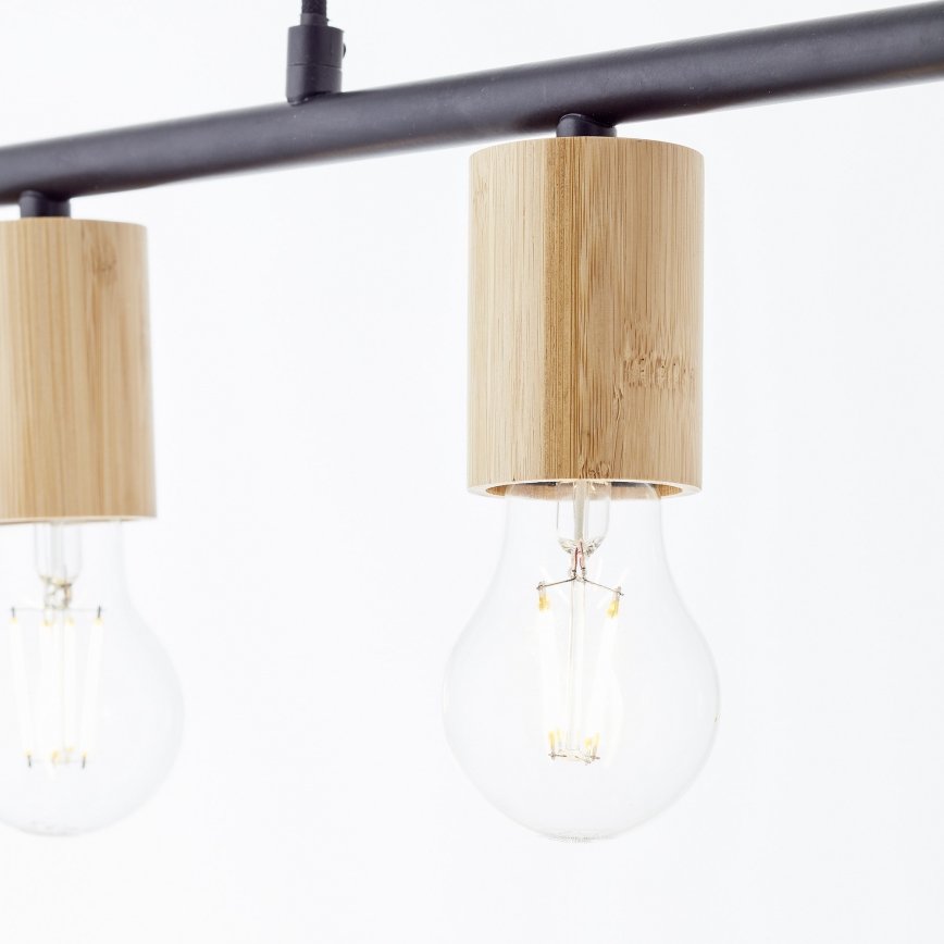 Brilliant - Lampadario a sospensione KERRY su cavo 5xE27/40W/230V nero/bambù