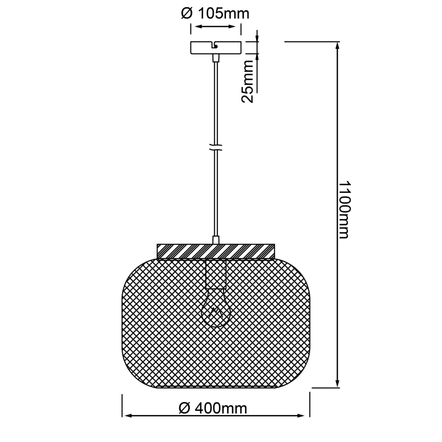 Brilliant - Lampadario a sospensione su cavo GIADA 1xE27/40W/230V Ø 39 cm grigio