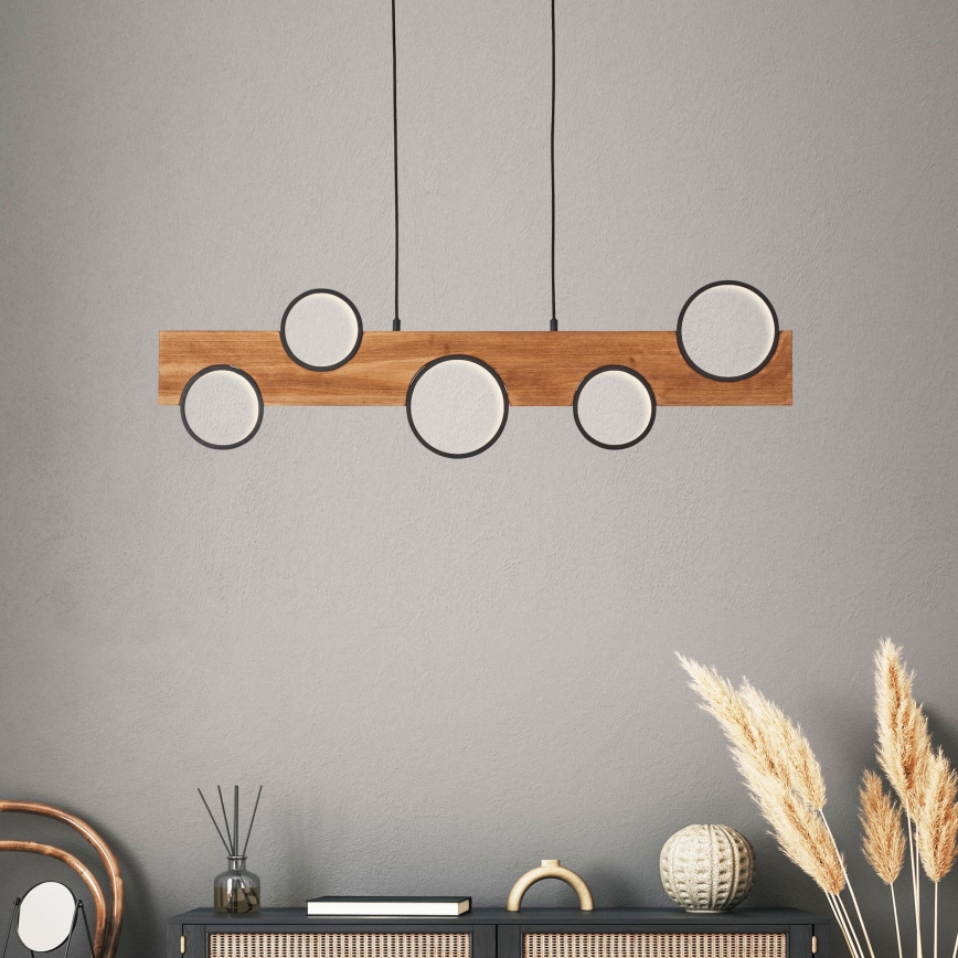Brilliant - Lampadario LED a sospensione con filo CHEESY LED/34W/230V pino - FSC certificato