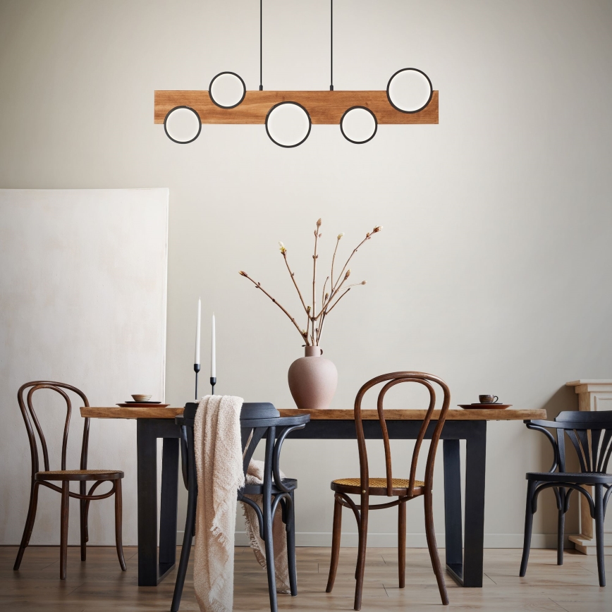 Brilliant - Lampadario LED a sospensione con filo CHEESY LED/34W/230V pino - FSC certificato