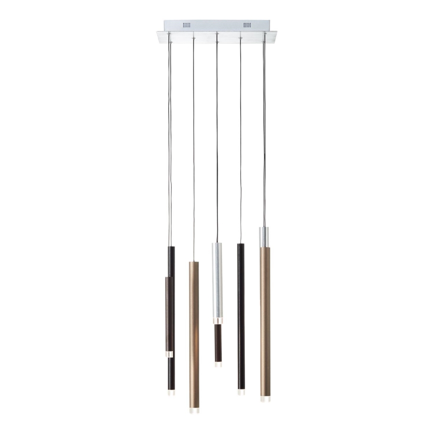 Brilliant - Lampadario LED dimmerabile a cavo CEMBALO LED/32W/230V cromo opaco/nero/marrone