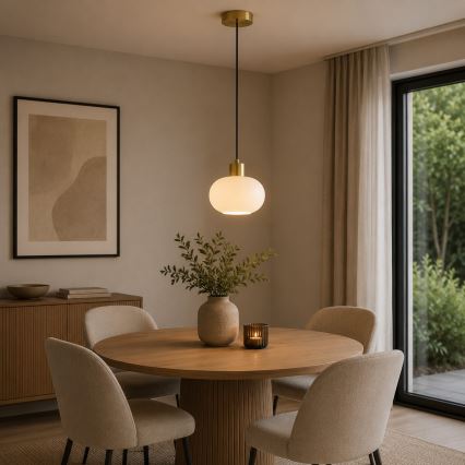 Brilliant - Lampadario sospeso con cavo FANNY 1xE27/20W/230V Ø 22 cm, ottone