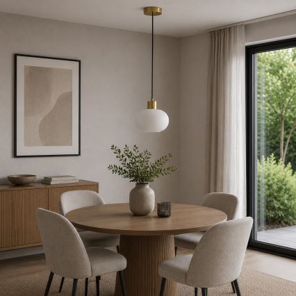 Brilliant - Lampadario sospeso con cavo FANNY 1xE27/20W/230V Ø 22 cm, ottone