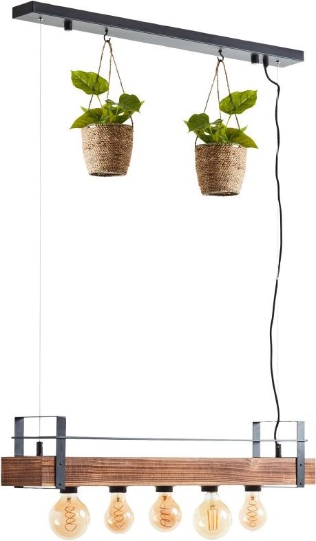 Brilliant - Lampadario sospeso su cavo BANKWOOD 5xE27/28W/230V pioppo