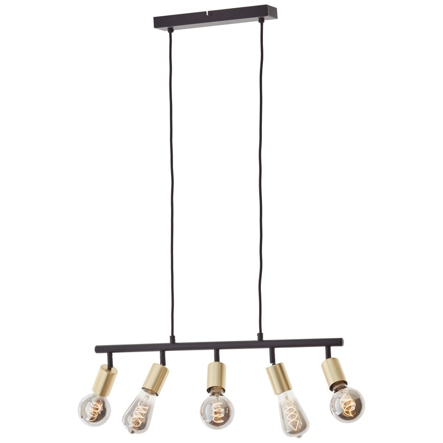 Brilliant - Lampadario su cavo 5xE27/28W/230V nero/ottone