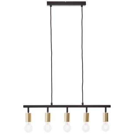 Brilliant - Lampadario su cavo 5xE27/28W/230V nero/ottone