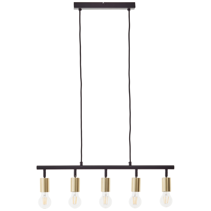 Brilliant - Lampadario su cavo 5xE27/28W/230V nero/ottone