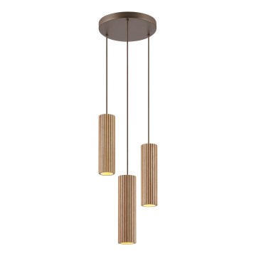 Brilliant - Lampadario su cavo LAKEWOOD 3xGU10/10W/230V diam. 28 cm marrone