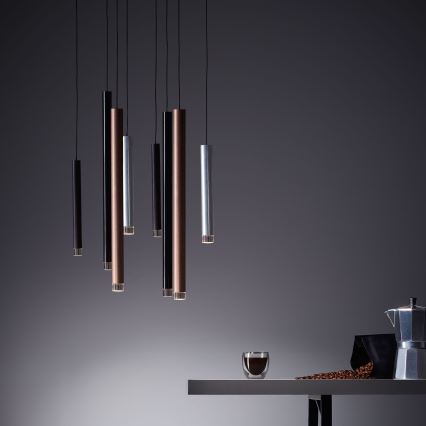 Brilliant - Lampadario LED dimmerabile a cavo CEMBALO LED/32W/230V cromo opaco/nero/marrone