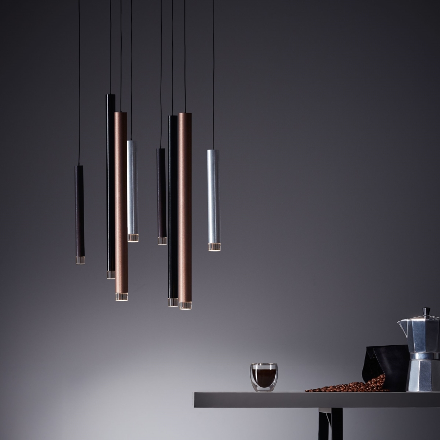 Brilliant - Lampadario LED dimmerabile a cavo CEMBALO LED/32W/230V cromo opaco/nero/marrone