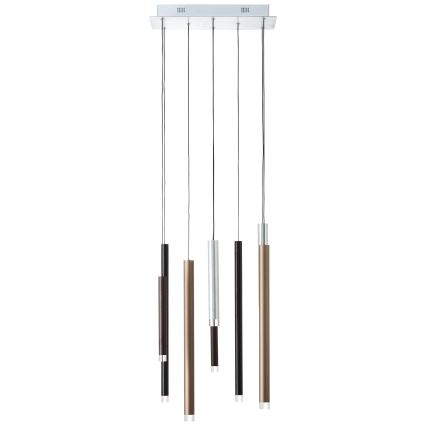 Brilliant - Lampadario LED dimmerabile a cavo CEMBALO LED/32W/230V cromo opaco/nero/marrone