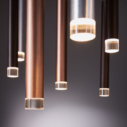 Brilliant - Lampadario dimmerabile a LED su cavo CEMBALO LED/60W/230V cromo satinato/nero/marrone