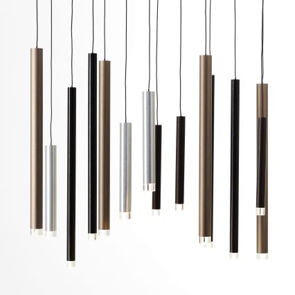 Brilliant - Lampadario dimmerabile a LED su cavo CEMBALO LED/60W/230V cromo satinato/nero/marrone