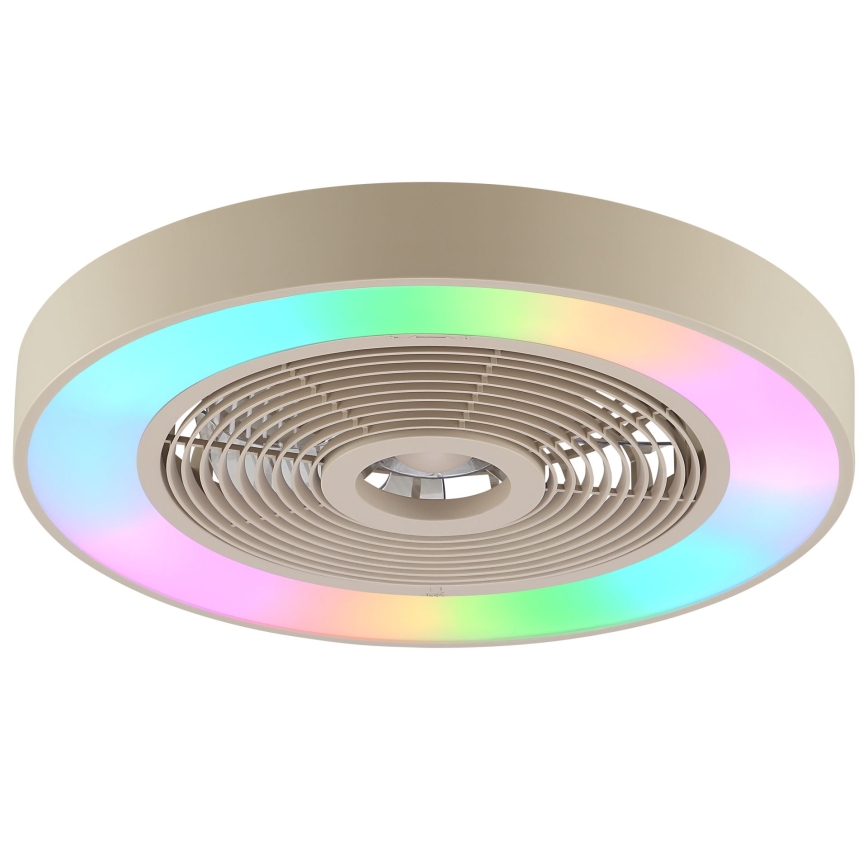 Brilliant - LED RGBW Plafoniera dimmerabile con ventilatore CATANIA LED/37W/230V 2700-6500K Ø 48,6 cm beige + telecomando