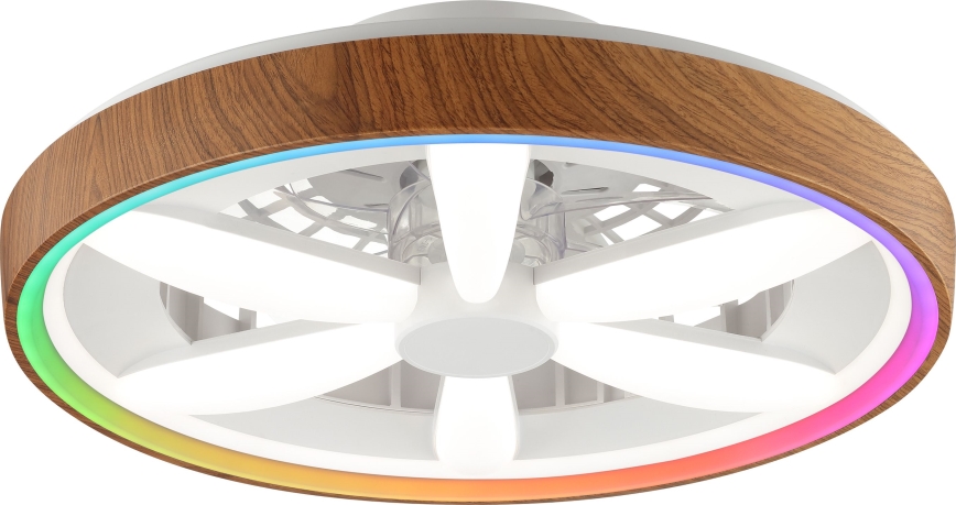 Brilliant - LED RGBW Ventilatore a soffitto dimmerabile GAIANO LED/24W/230V 2700-6500K diametro 48 cm marrone + telecomando