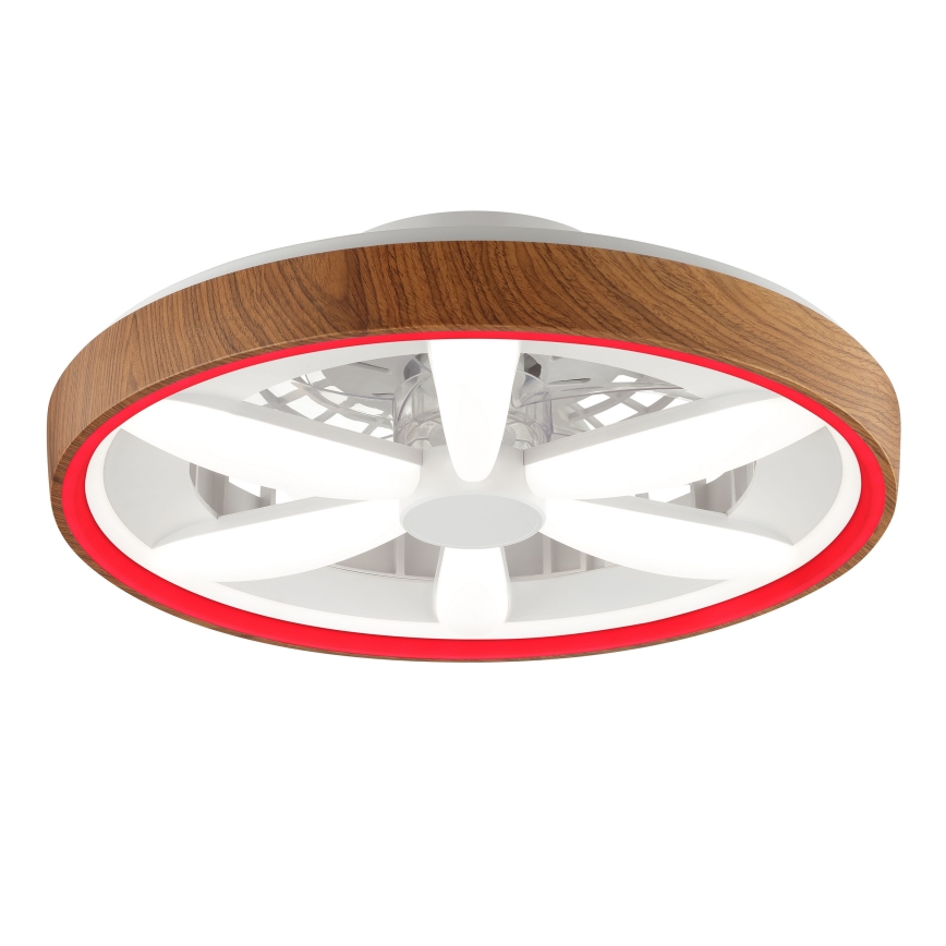 Brilliant - LED RGBW Ventilatore a soffitto dimmerabile GAIANO LED/24W/230V 2700-6500K diametro 48 cm marrone + telecomando