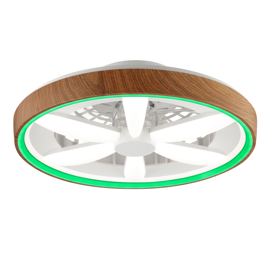 Brilliant - LED RGBW Ventilatore a soffitto dimmerabile GAIANO LED/24W/230V 2700-6500K diametro 48 cm marrone + telecomando