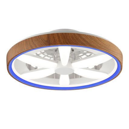 Brilliant - LED RGBW Ventilatore a soffitto dimmerabile GAIANO LED/24W/230V 2700-6500K diametro 48 cm marrone + telecomando