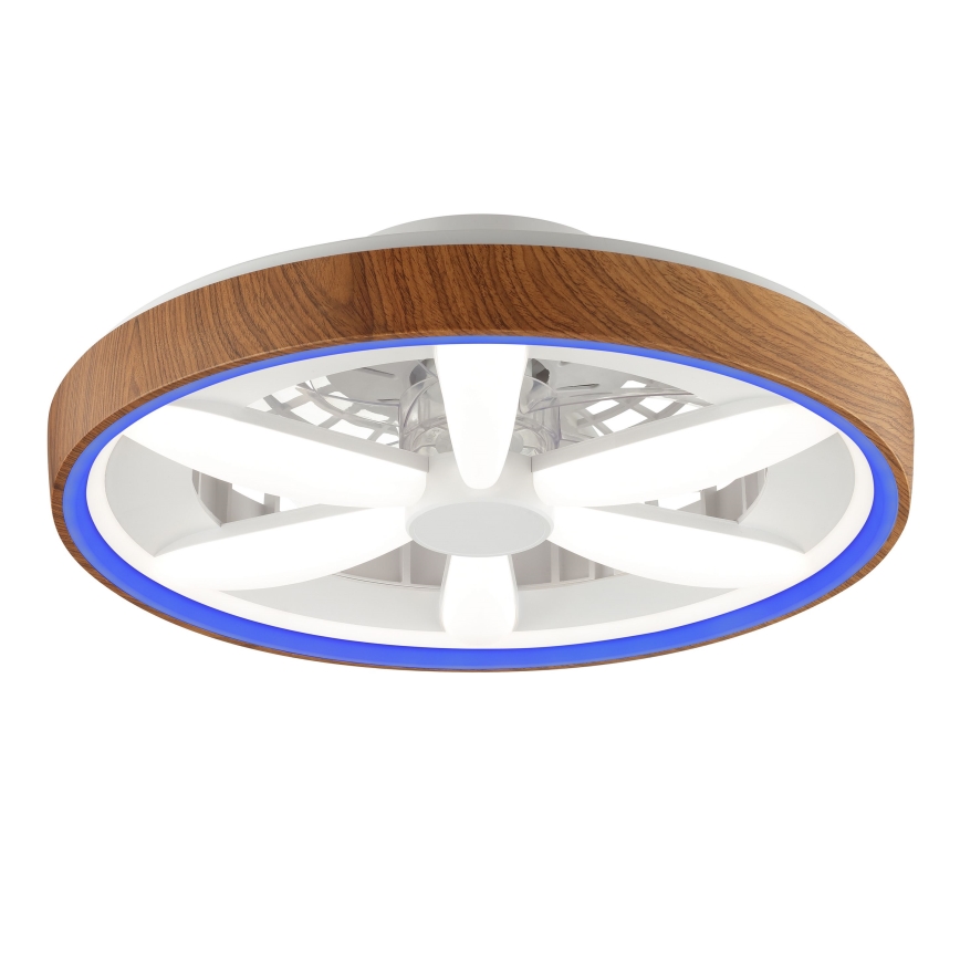 Brilliant - LED RGBW Ventilatore a soffitto dimmerabile GAIANO LED/24W/230V 2700-6500K diametro 48 cm marrone + telecomando