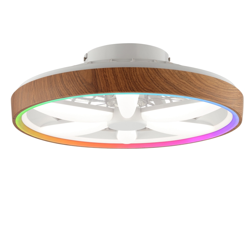Brilliant - LED RGBW Ventilatore a soffitto dimmerabile GAIANO LED/24W/230V 2700-6500K diametro 48 cm marrone + telecomando