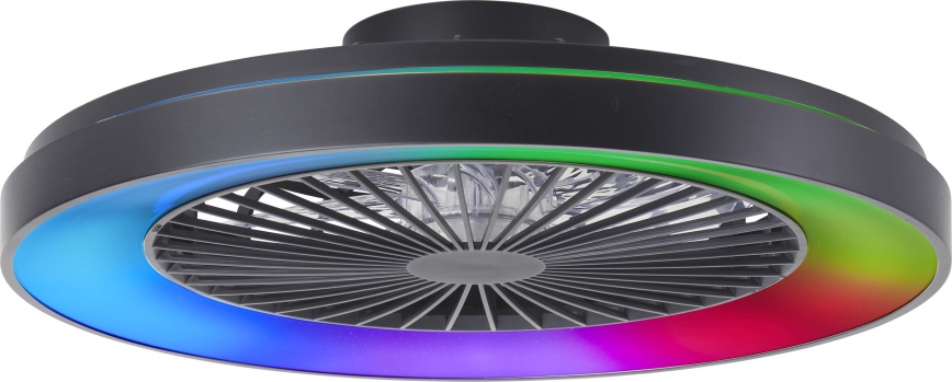 Brilliant - LED RGBW Ventilatore a soffitto dimmerabile MAZZARO LED/24W/230V 3000-6500K diametro 58 cm nero + telecomando