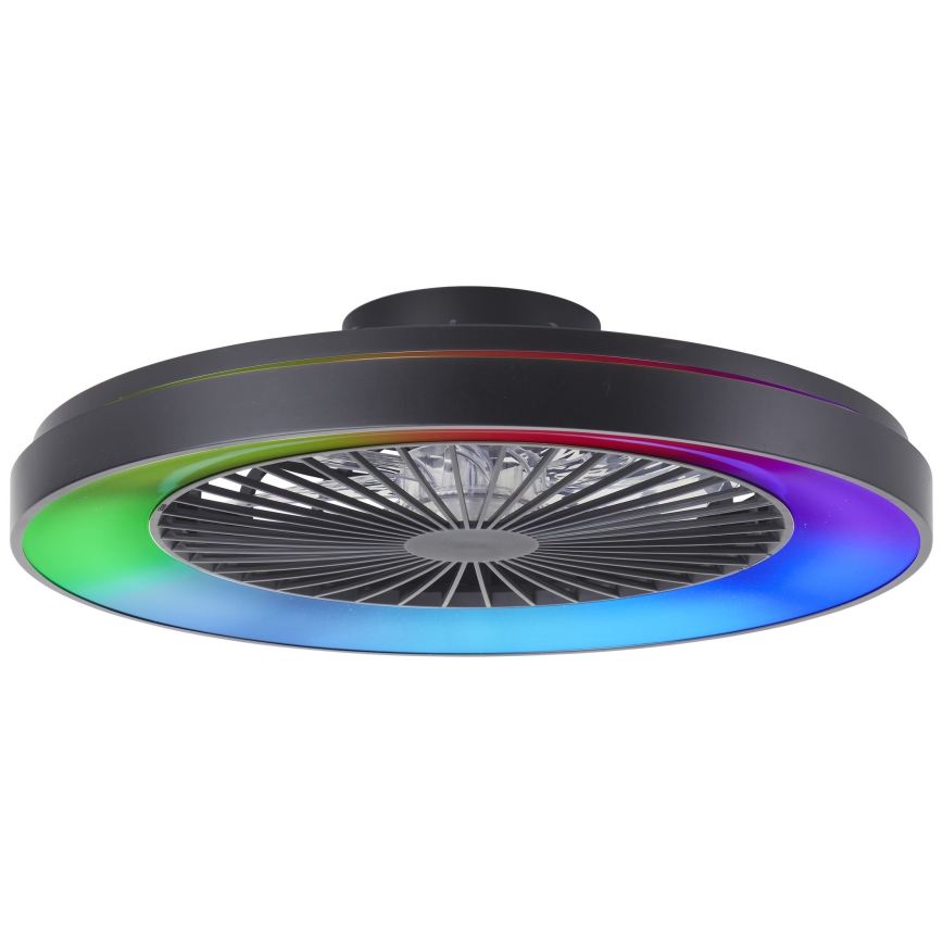 Brilliant - LED RGBW Ventilatore a soffitto dimmerabile MAZZARO LED/24W/230V 3000-6500K diametro 58 cm nero + telecomando