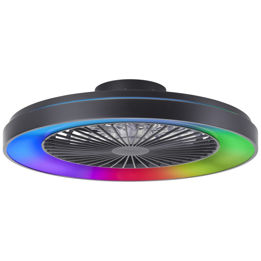 Brilliant - LED RGBW Ventilatore a soffitto dimmerabile MAZZARO LED/24W/230V 3000-6500K diametro 58 cm nero + telecomando