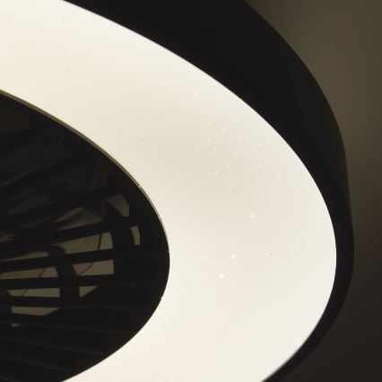 Brilliant - LED RGBW Ventilatore a soffitto dimmerabile MAZZARO LED/24W/230V 3000-6500K diametro 58 cm nero + telecomando
