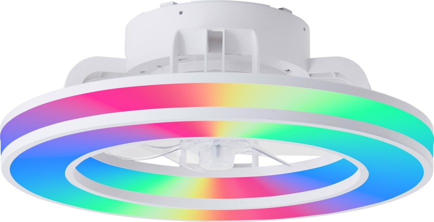 Brilliant - LED RGBW Ventilatore a soffitto dimmerabile MONDELLO LED/26W/230V 2700-6500K diametro 41,5 cm bianco + telecomando