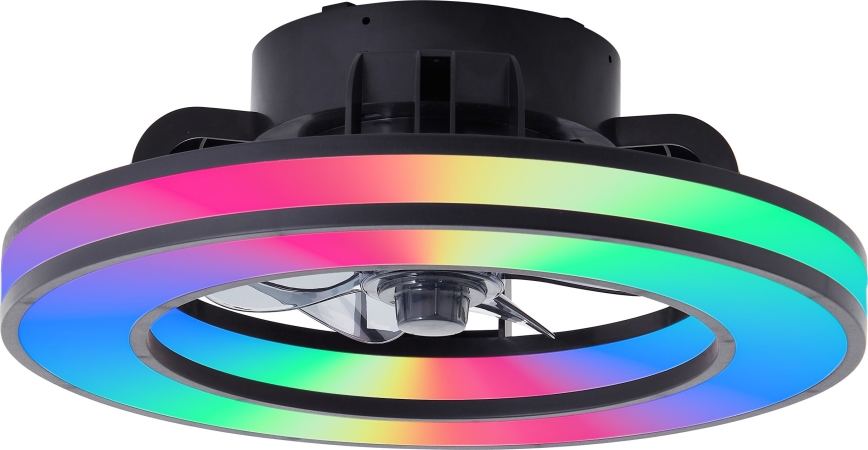 Brilliant - LED RGBW Ventilatore a soffitto dimmerabile MONDELLO LED/26W/230V 2700-6500K diametro 41 cm nero + telecomando