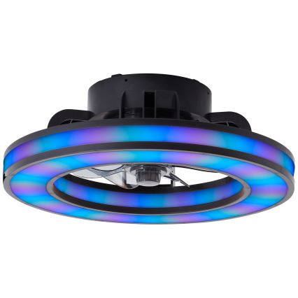 Brilliant - LED RGBW Ventilatore a soffitto dimmerabile MONDELLO LED/26W/230V 2700-6500K diametro 41 cm nero + telecomando