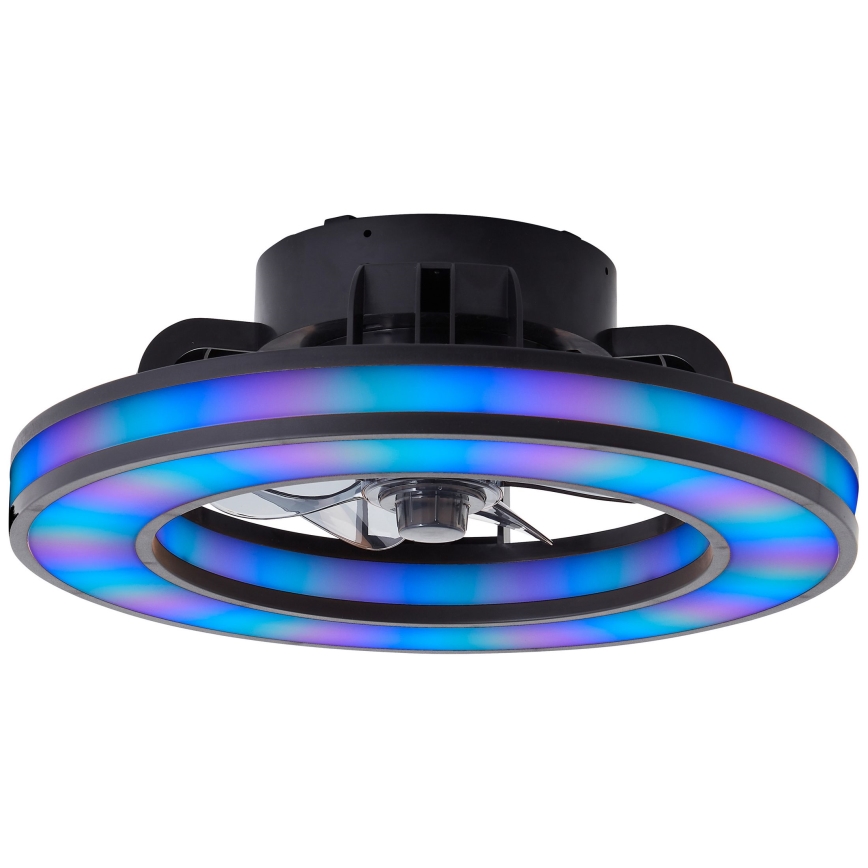 Brilliant - LED RGBW Ventilatore a soffitto dimmerabile MONDELLO LED/26W/230V 2700-6500K diametro 41 cm nero + telecomando