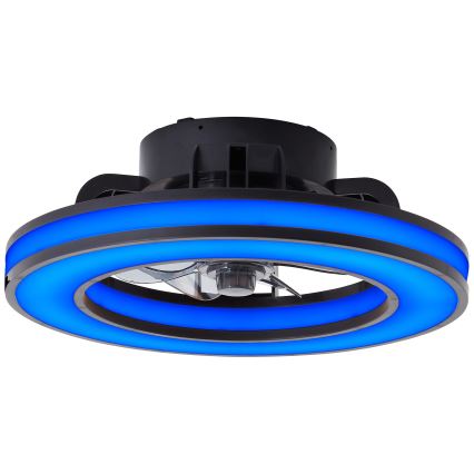 Brilliant - LED RGBW Ventilatore a soffitto dimmerabile MONDELLO LED/26W/230V 2700-6500K diametro 41 cm nero + telecomando