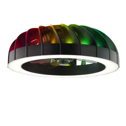 Brilliant - LED RGBW Ventilatore a soffitto dimmerabile con luce FANORA LED/30W/230V 2700-6500K diametro 46 cm nero + telecomando