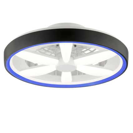 Brilliant - LED RGBW Ventilatore a soffitto dimmerabile con luce GAIANO LED/48W/230V 2700-6500K nero + telecomando