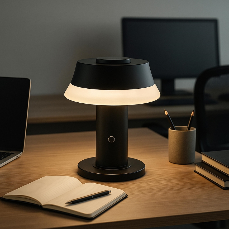 Brilliant - Lampada da tavolo LED dimmerabile ricaricabile a sfioramento KINICH LED/2,5W/5V 2700K 2600 mAh nera