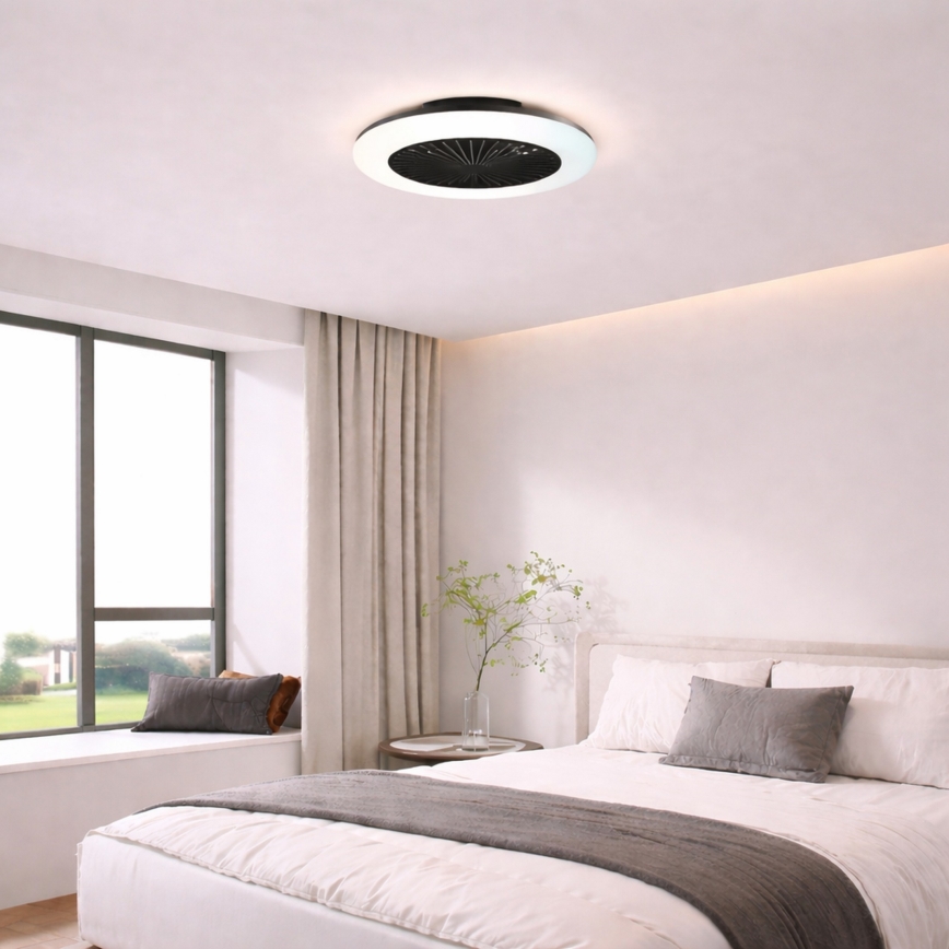Brilliant - Plafoniera LED dimmerabile con ventilatore MONTERO LED/20W/230V 2700-6500K Ø 42 cm nero + telecomando