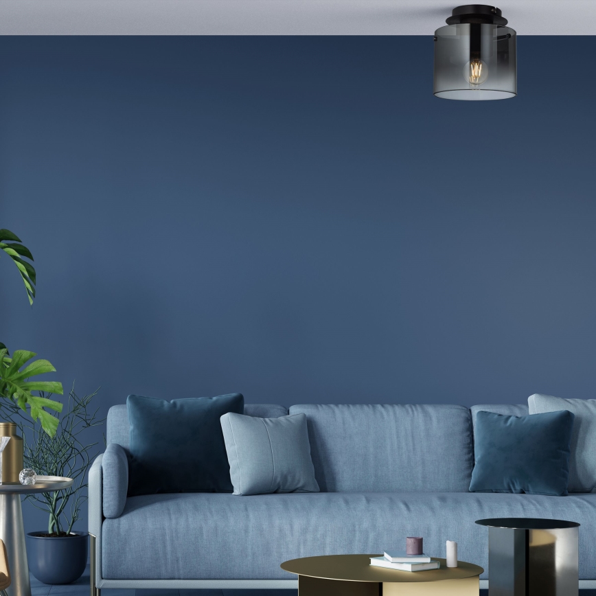 Brilliant - Plafoniera BETH 1xE27/60W/230V diam. 20 cm nero/fumé