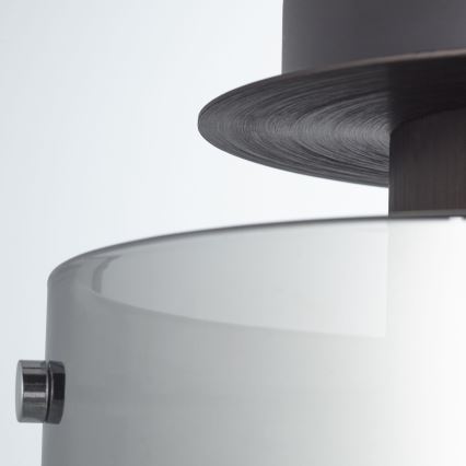 Brilliant - Plafoniera BETH 1xE27/60W/230V diam. 20 cm nero/fumé